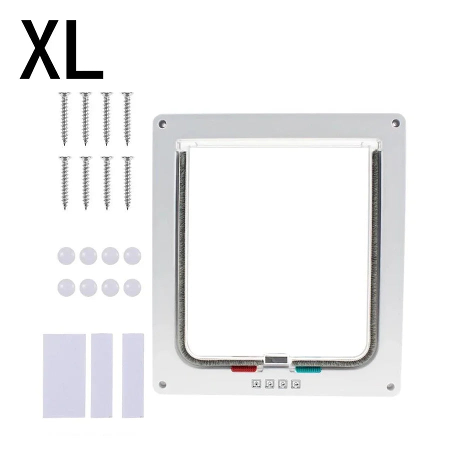 【Pet Essential】2-Way Entry Pet Door | Durable Acrylic & Mesh Panel | For Doors/Windows/Kennels | Easy Installation
