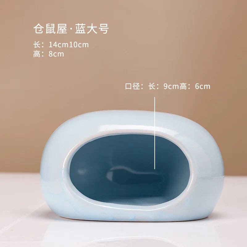 Hamster Escape Nest Ceramic Stone House Gold Silk Mat Guinea Pig Supplies Dwarf Guinea Pig Summer Ice House Sleeping