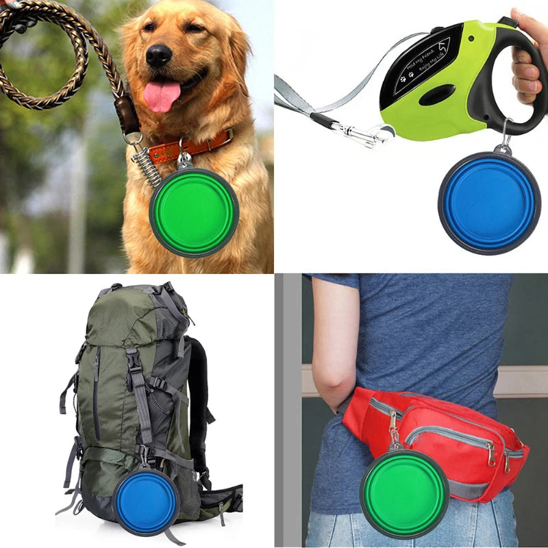 350ML/1000ML Foldable Silicone Pet Bowl Portable Puppy Food Container Collapsible Feeder for Outdoor Camping Dog Accessories