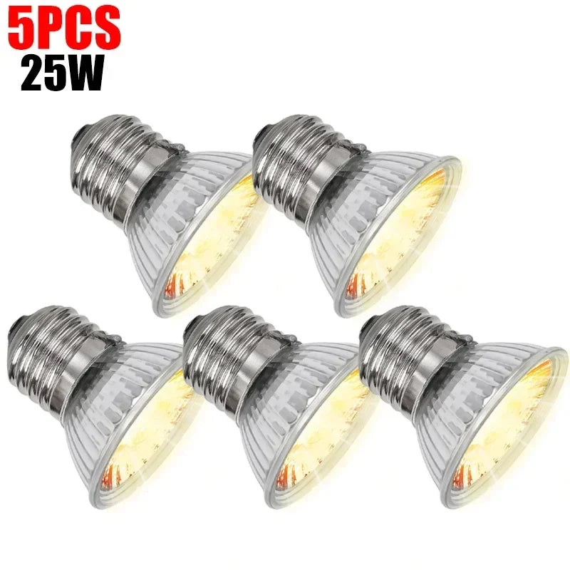 1/5PCS Reptile  Heating Lamp Bulbs 25/50/75W Pet Growth Specific Light Heating Light for Amphibian Turtle Lizard Basking Sunlamp