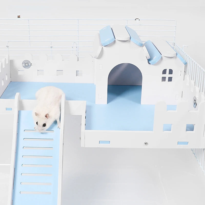 Double Layer Hamster Playing Standing Platform Safety Climbing Ladder Small Animals Cage Toys for Mouse Rat