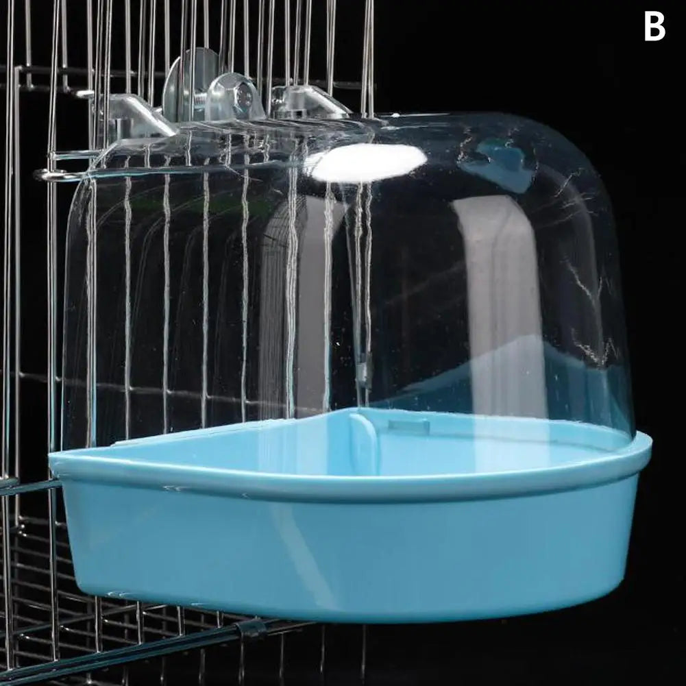 Hanging Bird Bath Cube Parrots Bathtub Bath Shower Box Cage Accessory for Little Bird Canary Budgerigar Cockatiel Lovebird Boxes