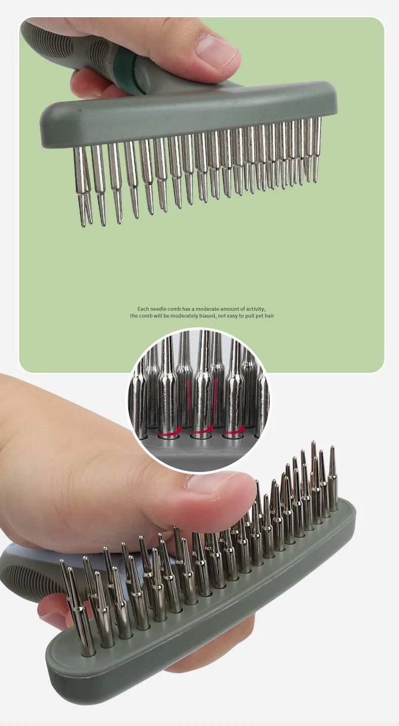 Dog Comb Double Teeth Dog Brush Stainless Steel Combs for Dogs Hair Knot Open Pet Grooming Brush Cat Comb Dog Combs Pet Supplies