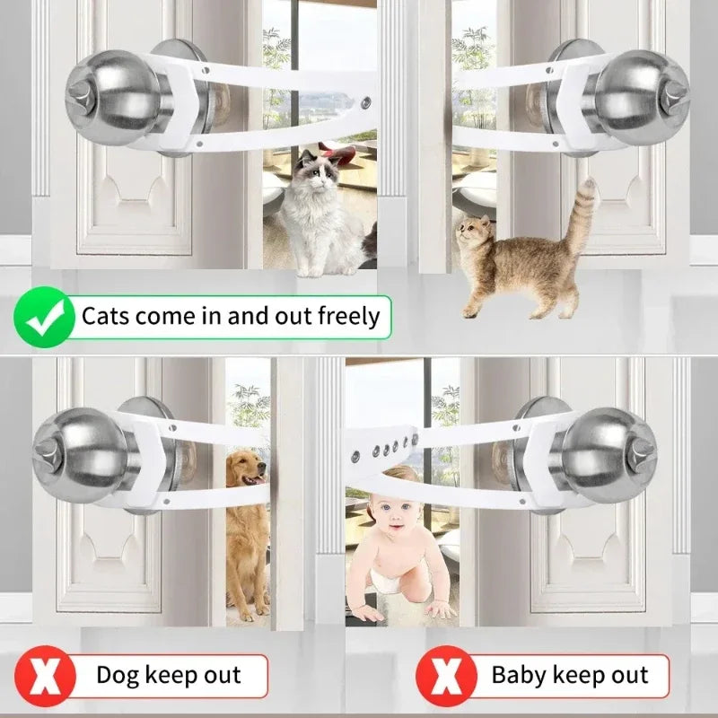 Dog Door Stopper Elastic Gate Lock Flex Latch Strap Cat Door Holder Latch Adjustable Keep Dog Out From Entering Pet Gate Supply