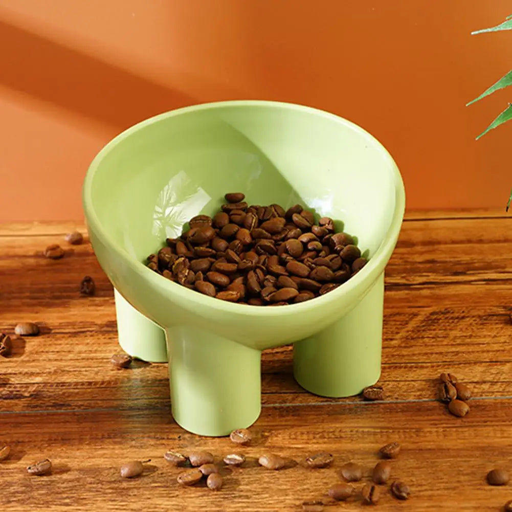 High Foot Dog Bowl Non-Slip Cat Dog Bowl Neck Protector Pet Food Water Bowl Anti-tip Pet Feeder Feeding Bowl Double Cat Bowl