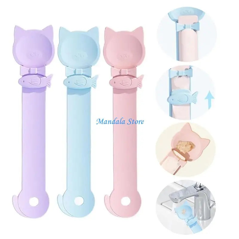 U2JC MultiFunction Long Handle Pet Spoon for Cats Squeeze Treat Wet
