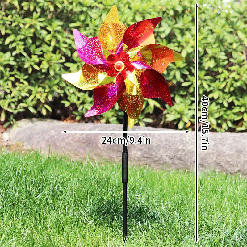 Laser Bird Repelling Windmill 24CM Windmill for Farmland Rotating Windmills Outdoor Bird Pigeon Repellent Tools Garden Supplies