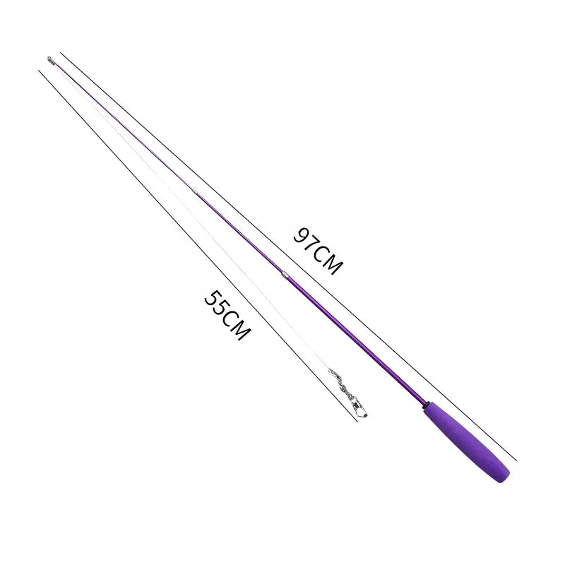 Cat Teaser Wands Three-section Telescopic Fishing Pole Wand Kitten Funny Catcher Teaser Stick Rod Interactive Stick Teaser Toys