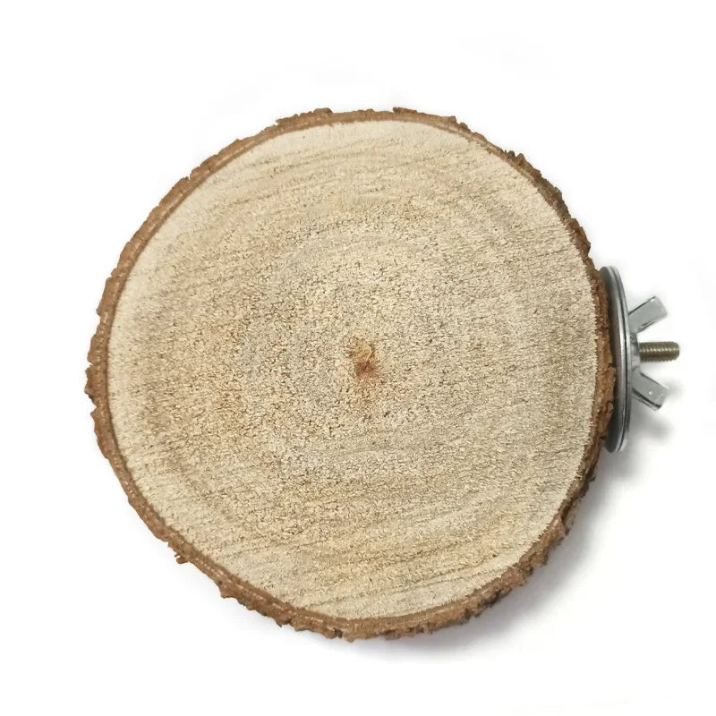 Parrot Hamster Round Stand Board Pet Birds Parrot Wooden Platform Bracket Toy Hamster Branch Perch Bird Cage Toy Pet Stand Board