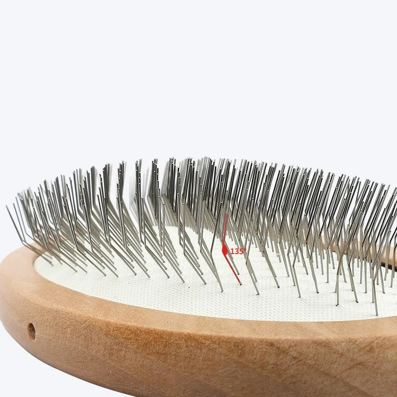 Dog Comb Wooden Handle Dog Brush Pet Grooming Comfortable Handle Combs for Cats Hair Knot Opening Dogs Hair Remover Pet Products