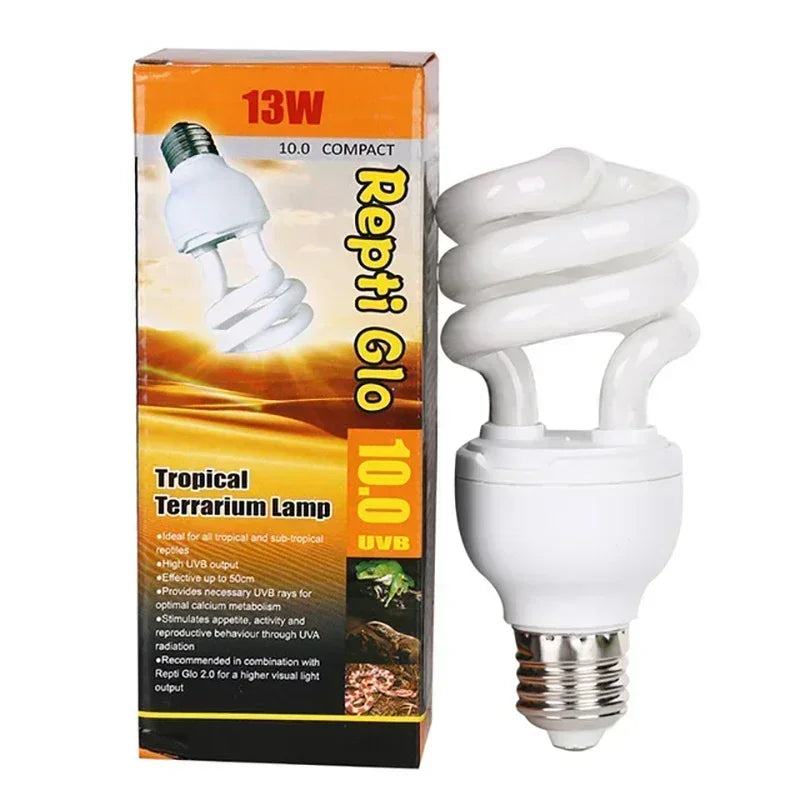 E27 5.0 10.0 UVB Reptile Lamp 13W 26w Energy Saving Terrarium Lamp UVB UVA Heating Lamp for Turtle Lizard Snake Reptile