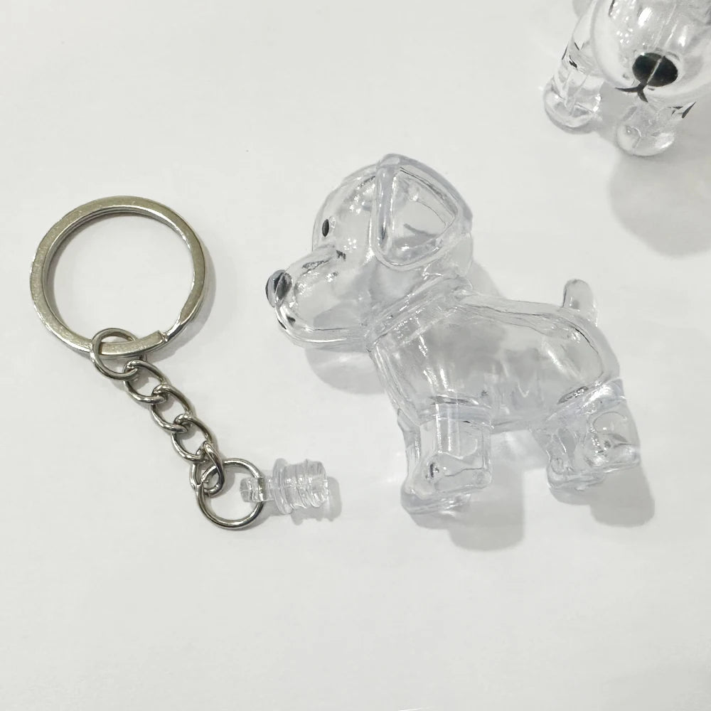 Cat Dog Keychain Pet Hair Storage Box Cute Pets Hair Fur Collection Memory DIY Pendants Bag Decoration Hanging Souvenirs Gift
