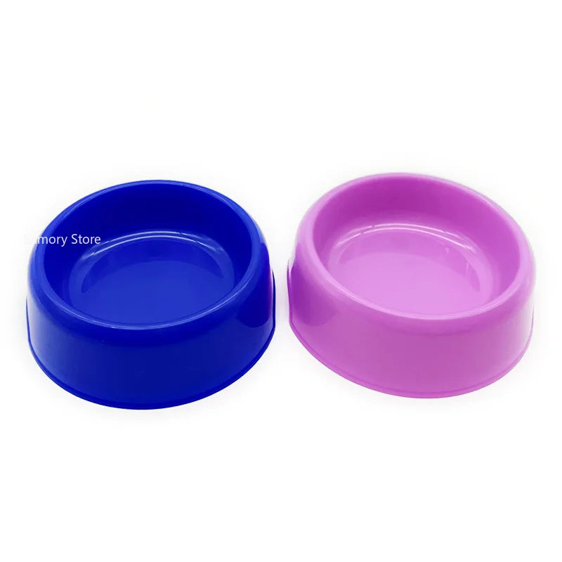 Solid Color Pet Bowl Plastic Dog Bowl Cat Round Single Bowl Thickened Eco-Friendly Dog 사발 Pet Supplies Dog Accessories