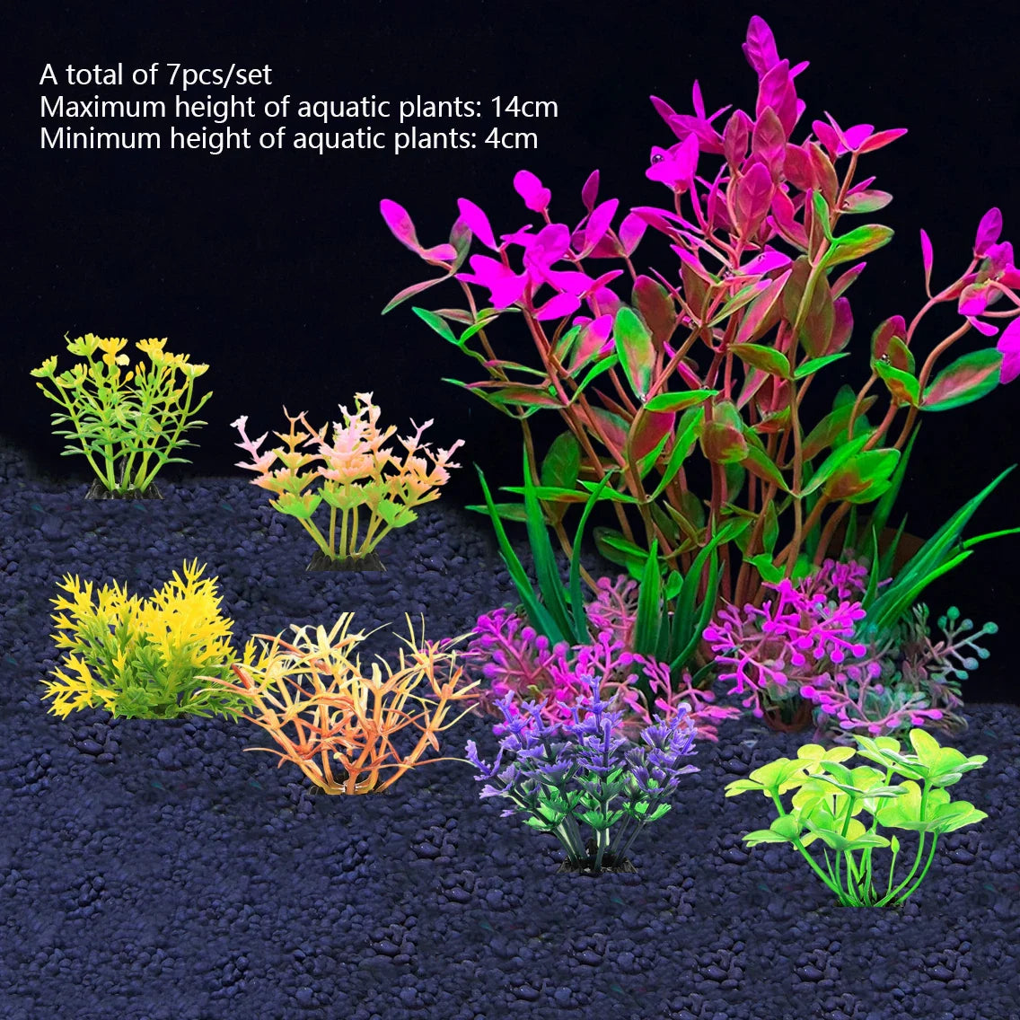 7pcs/set Artificial Aquarium Decor Plants Underwater Water Grass Aquatic Plastic Plants For Fish Tank Aquarium Decorations