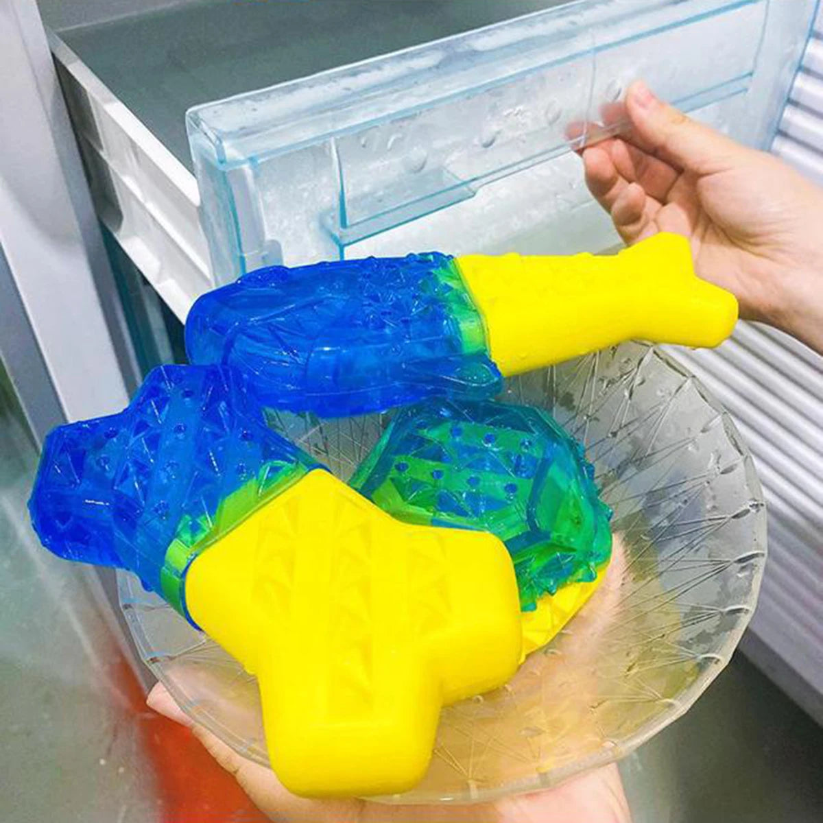 Water-Filling & Freezing Dog Chew Toy, TPR Material, Shark/Bone/Hexagon Shapes for Teething & Cooling