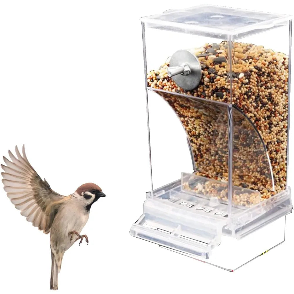 Automatic Parrot Feeder Drinker No Mess Bird Feeders Seed Food Container Cage Accessories for Small and Medium Parakeets