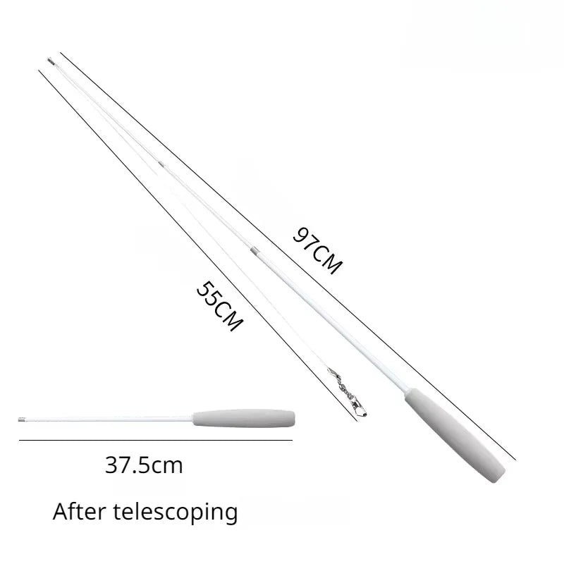 Cat Teaser Wands Three-section Telescopic Fishing Pole Wand Kitten Funny Catcher Teaser Stick Rod Interactive Stick Teaser Toys