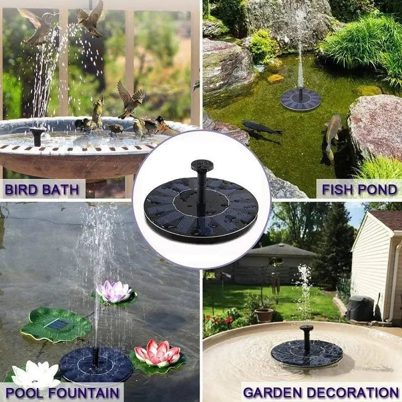 13/16/18cm Outdoors Solar Fountain Used for Bird Bath Garden Landscape Decoration Rockery Swimming Pool Floating water Fountains