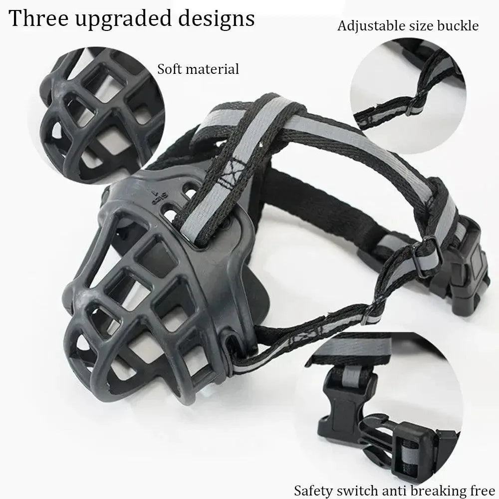 Soft Silicone Pet Dog Muzzle  Anti-biting Chewing Mask Breathable Basket Dog Muzzle Durable Strong Mask Muzzle pet Dog Supplies