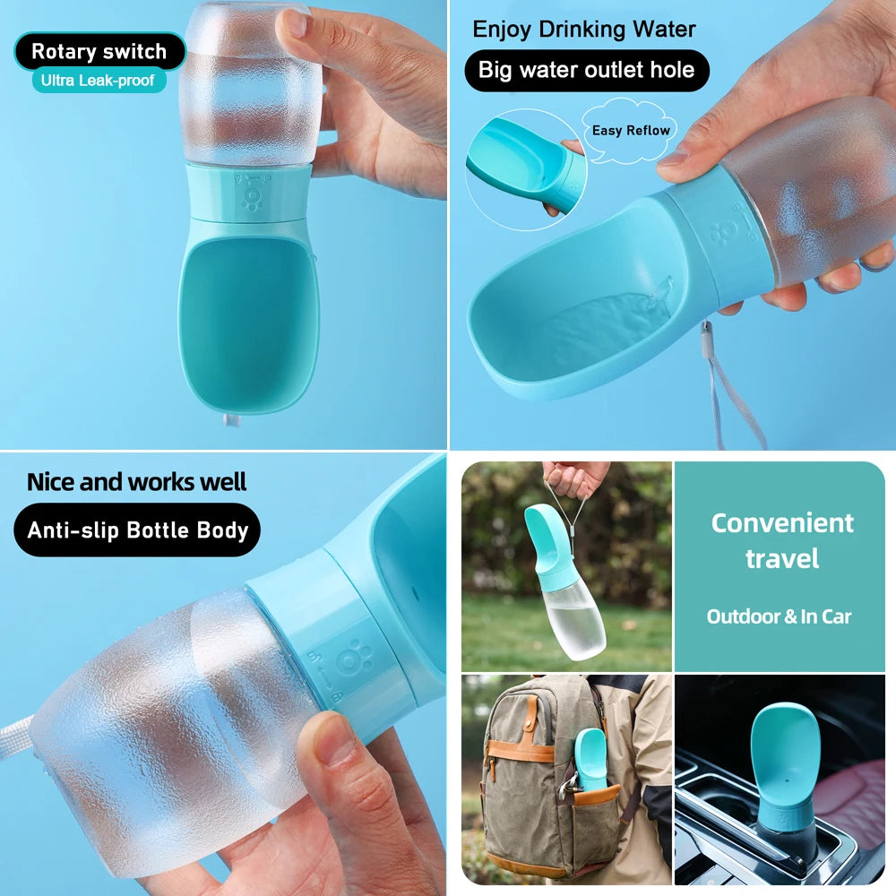 500ml Large Dog Water Bottle Portable Pet Drinking Bottle For Small Medium Dogs Cat Outdoor Travel Puppy Drink Cup Pug Supplies