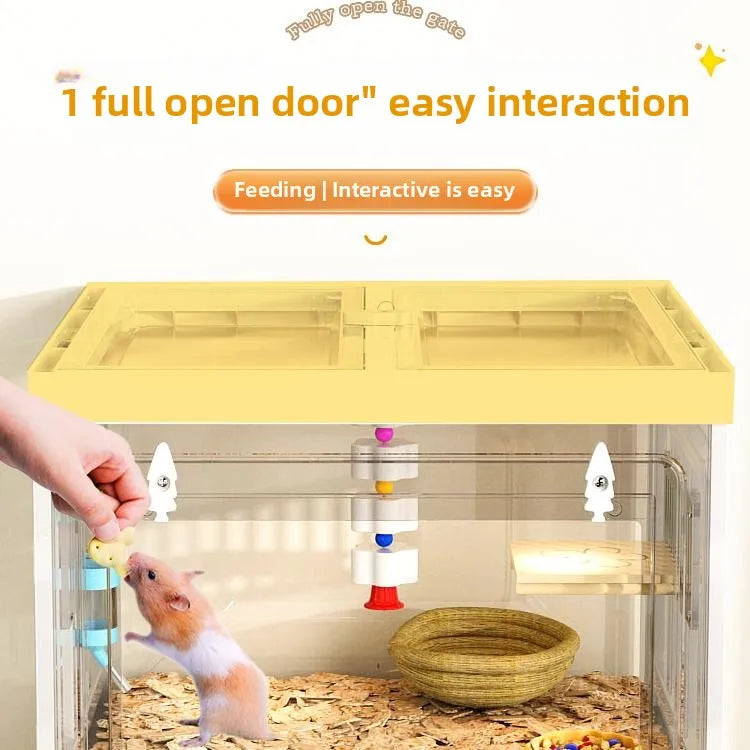 Hamster Cage, Gold Bear Villa, Three-layer Flower Branch Mouse Basic Cage, Kangaroo Feeding Box, Hamster