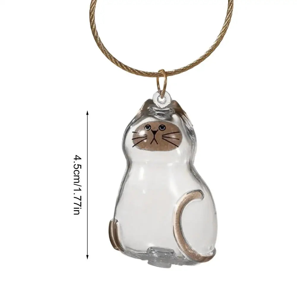 2025 Kawaii Transparent Cat Keychain Hair Storage Bottle Capsule Toys Pet Fur Keepsake Collection Box Cute Birthday Souvenir
