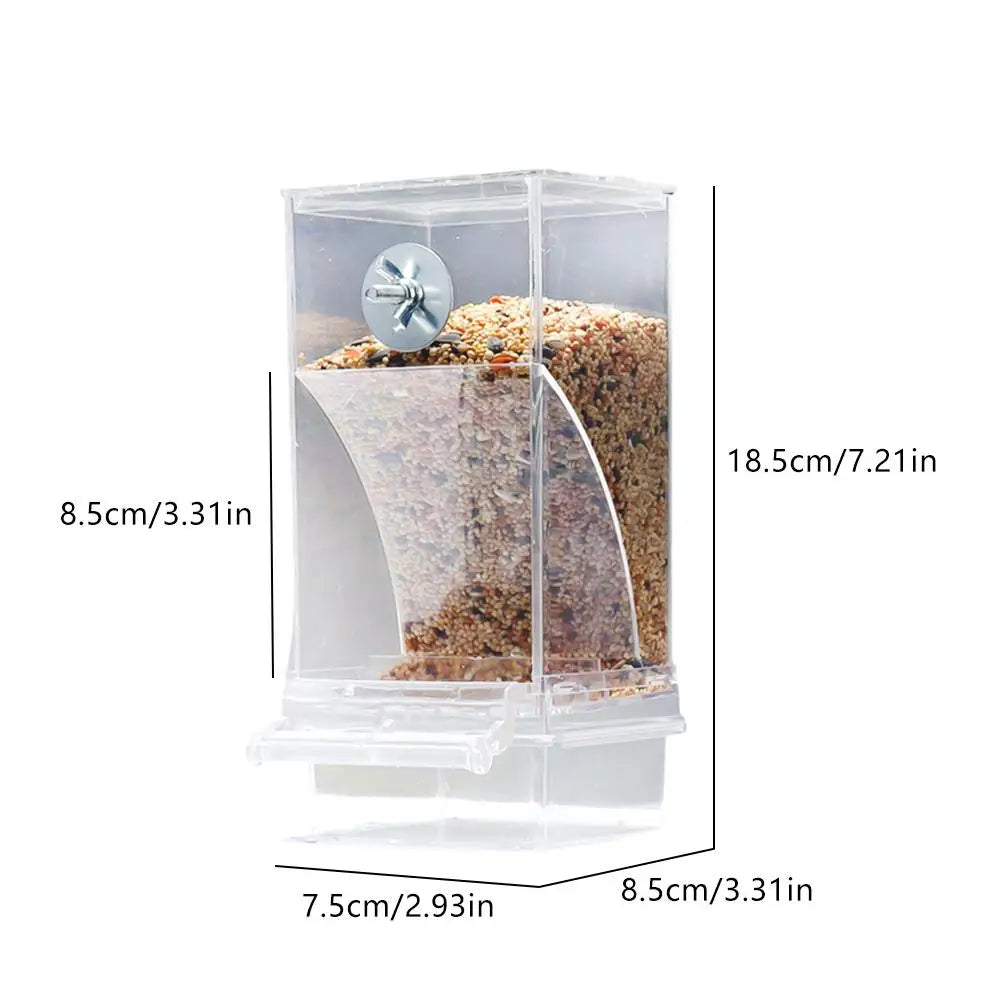 No Mess Bird Feeders Automatic Parrot Feeder Drinker Acrylic Seed Food Container Cage Accessories For Small And Medium Para I5F4