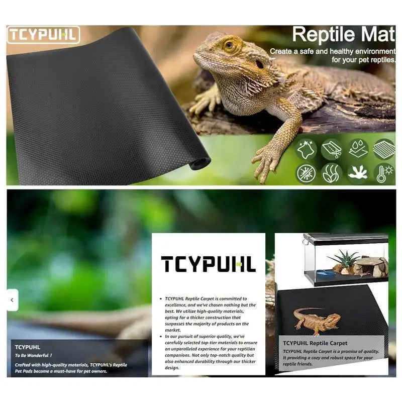 Reptile Carpet Terrarium Liner Bedding Reptile Substrate Mat Safe And Comfortable Reptile Cage Mat For Snake Gecko Lizard