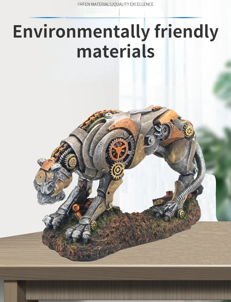 Transforming Robot Decoration Fish Tank Accessories Statue Car Dog Robot Mechanical Leopard Ornaments Aquarium Decoration Rock