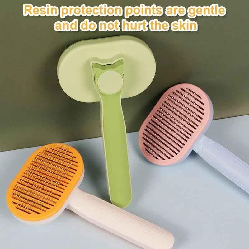 Cat Comb Massage Cat Brush Self-cleaning Pet Hair Remover One Button Comb for Cats Hair Cleaning Pet Grooming Brush Pet Products