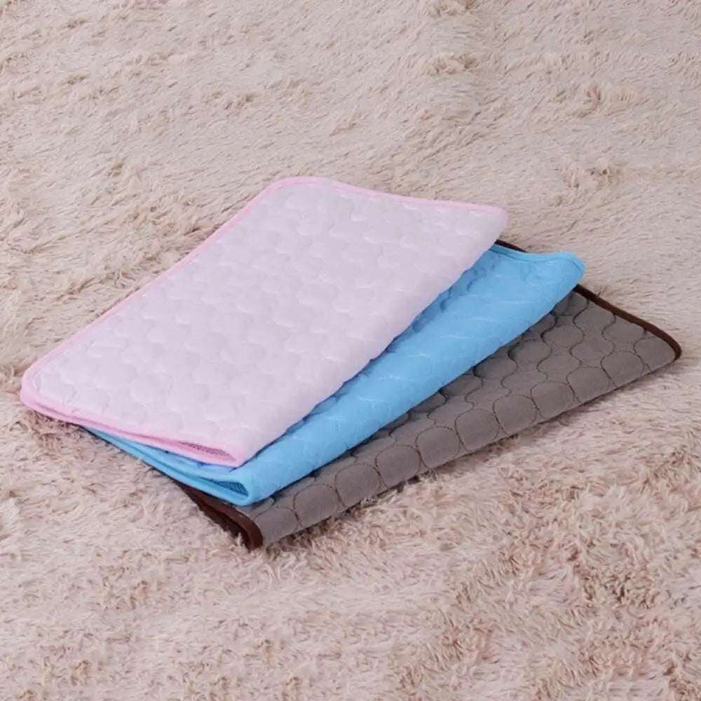 Cooling Dog Mat Summer Pad Mat For Dogs Cat Ice Silk Blanket Sofa Breathable Pet Dog Bed Summer Washable For Small Large Dog Cat