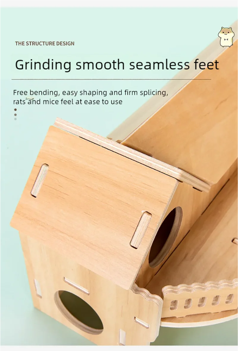 Hamster Sleeping Wooden House Hamster Cage Golden Bear Cage Single Floor Villa Supplies