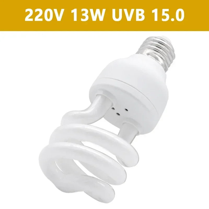 5.0/10.0/15.0 UVB Reptile Heating Lamp Lizard Calcium Supplement Lamp Energy Saving Light Bulb for Turtle Terrarium 110V/220V