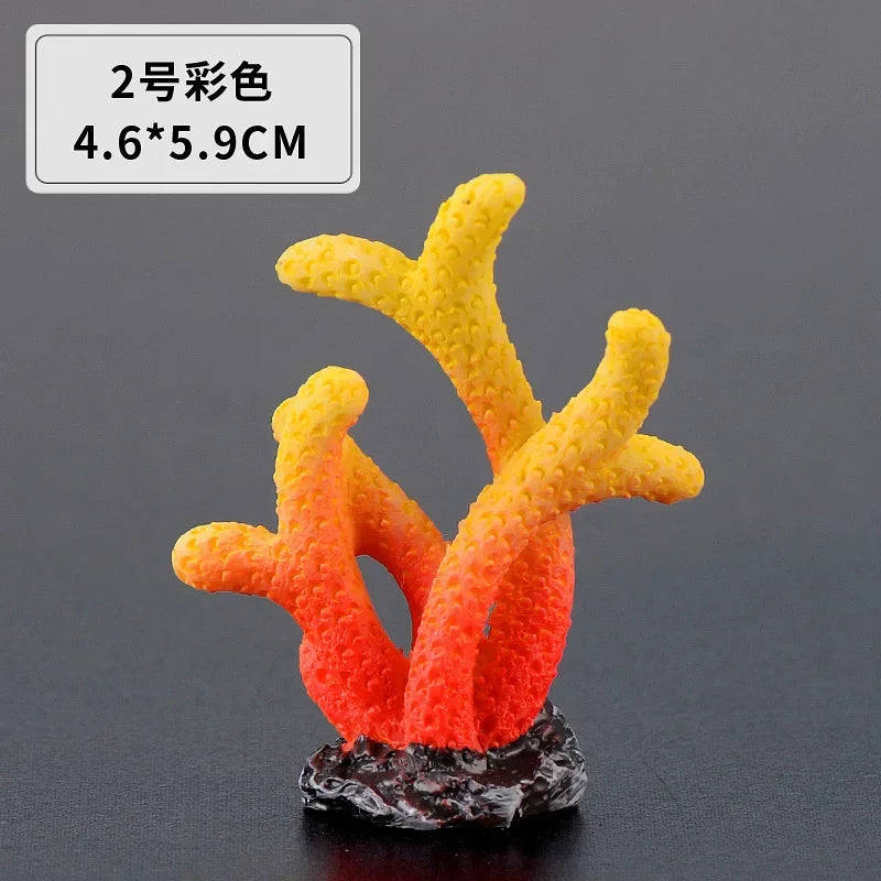 수족관 Simulation Resin Coral Ornaments Fish Tank Artificial Desktop Adornment Cute DIY Aquarium Background Landscape Decoration