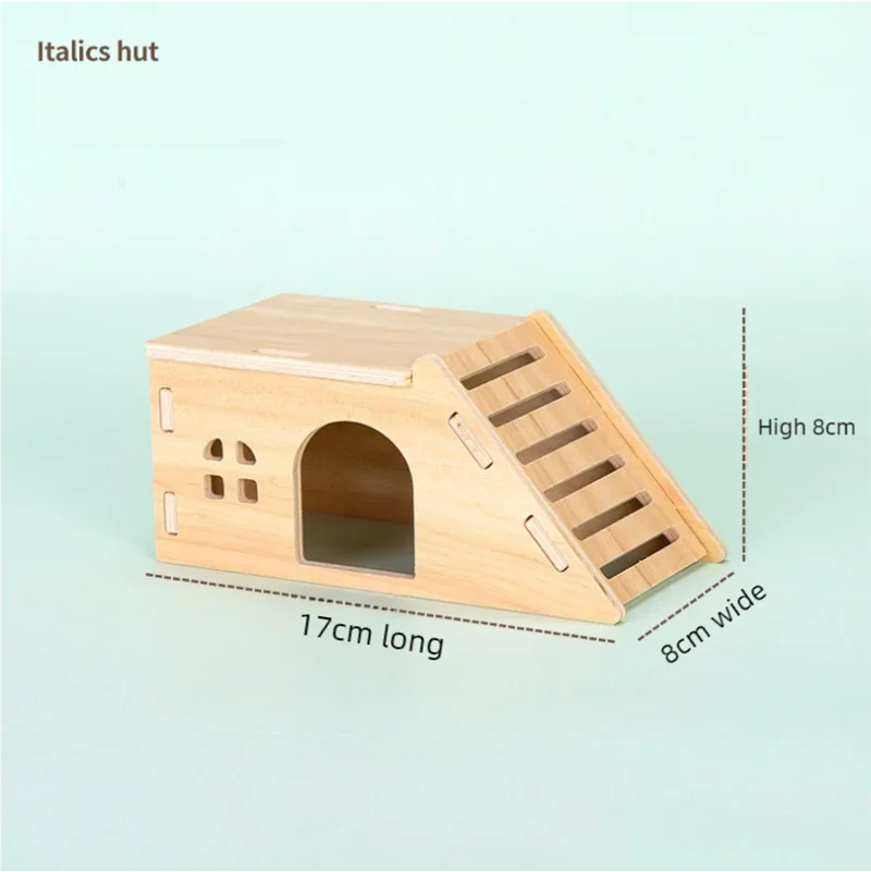 Hamster Sleeping Wooden House Hamster Cage Golden Bear Cage Single Floor Villa Supplies