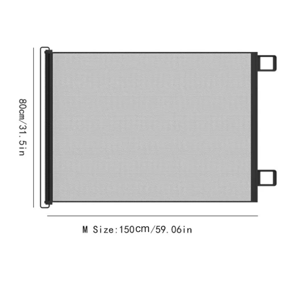 Retractable pet gate Safety Kids Pet Mesh Isolation Net No-Drill Cat Baffle Indoor Mesh Fence For Deck Kitchen Porch