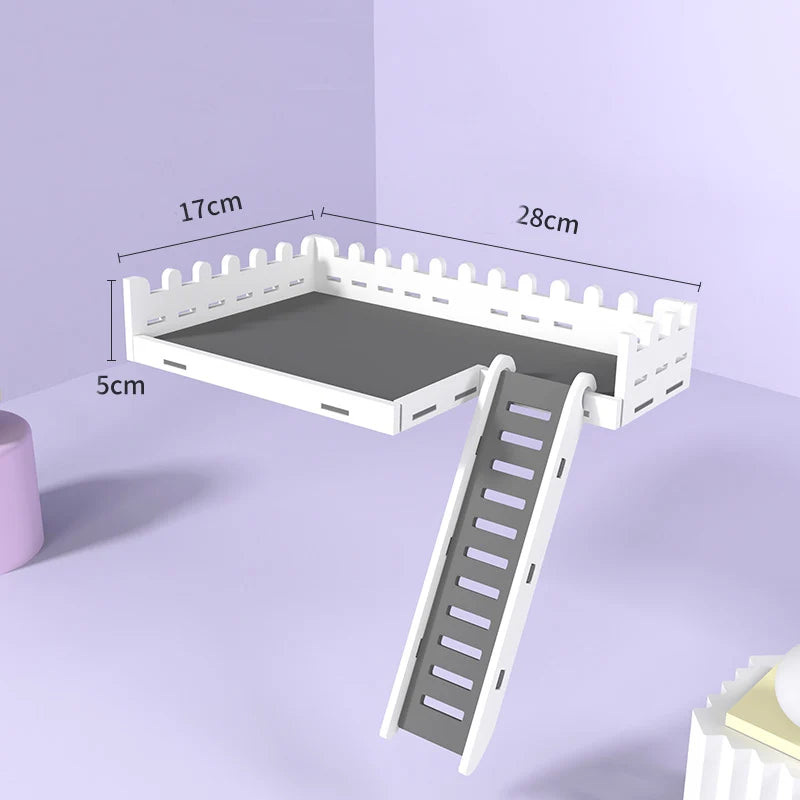 Double Layer Hamster Playing Standing Platform Safety Climbing Ladder Small Animals Cage Toys for Mouse Rat