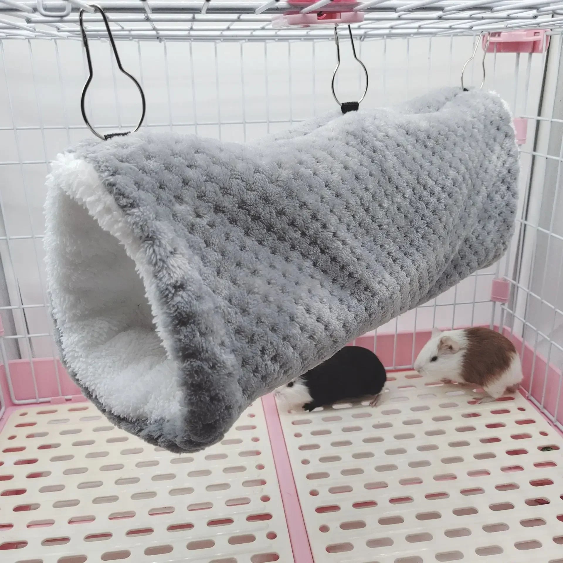 Warm Winter Pet Hammock Double Layer Thick Plush Hamster Hammock Chinchilla Guinea Pig Ferret Sleeping Bag Hamster Hanging Cage