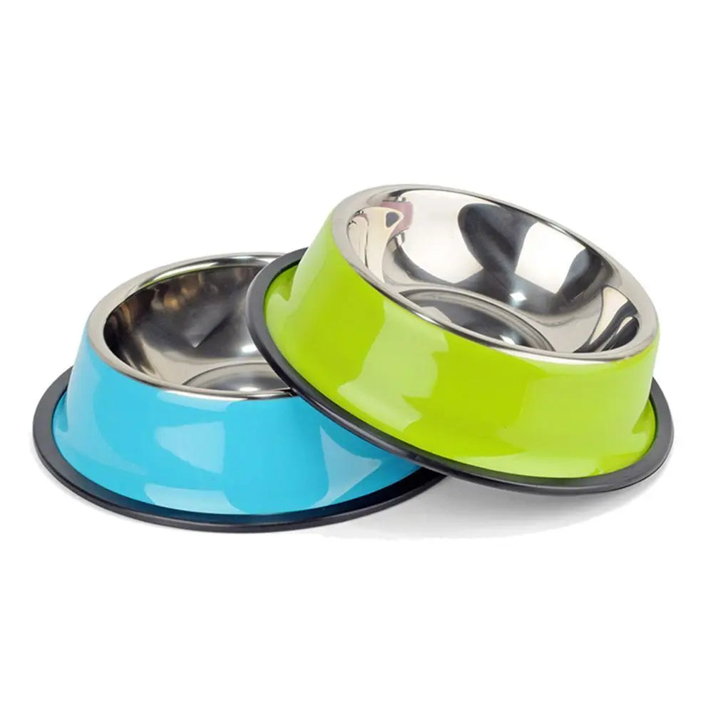 Stainless Cat Bowls Pet Steel Bowl Set Food Water Bowl for Dogs and Cats Anti-skid Cats Supplies