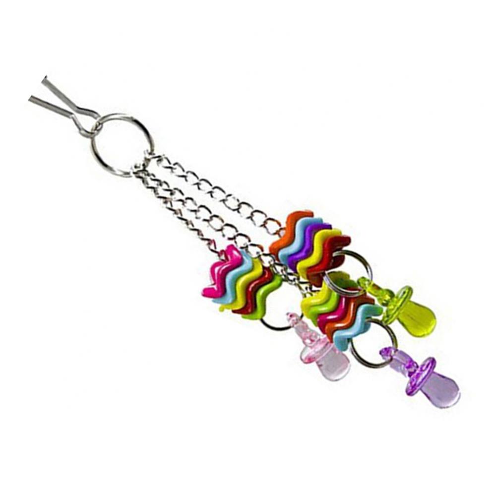 Pet Bird Parrot Hanging Toys Nipple Swing Chain Cage Stand Molar Parakeet Chew Toy Decoration Pendant Ornament Bird Accessories