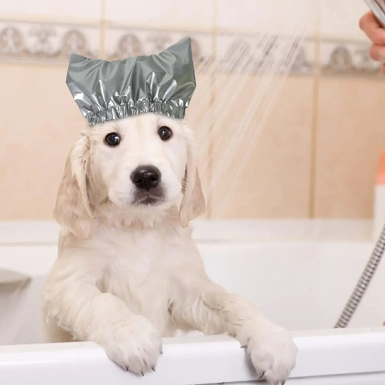 Bath Shower Cap for cat Double Waterproof Layers Bathing Shower Dog shower cap Pet Grooming Supplies Dog Cat Caps