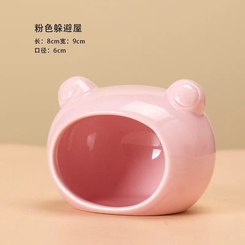 Hamster Escape Nest Ceramic Stone House Gold Silk Mat Guinea Pig Supplies Dwarf Guinea Pig Summer Ice House Sleeping