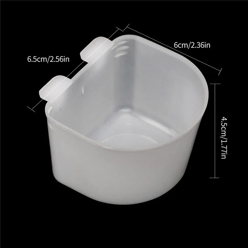 5 Pcs Bird Parrot Pigeons Plastic Water Bowl, Feeding Trays Poultry Quail Food Bowl, Bird Feeder Drinker Aviculture Bird Tools