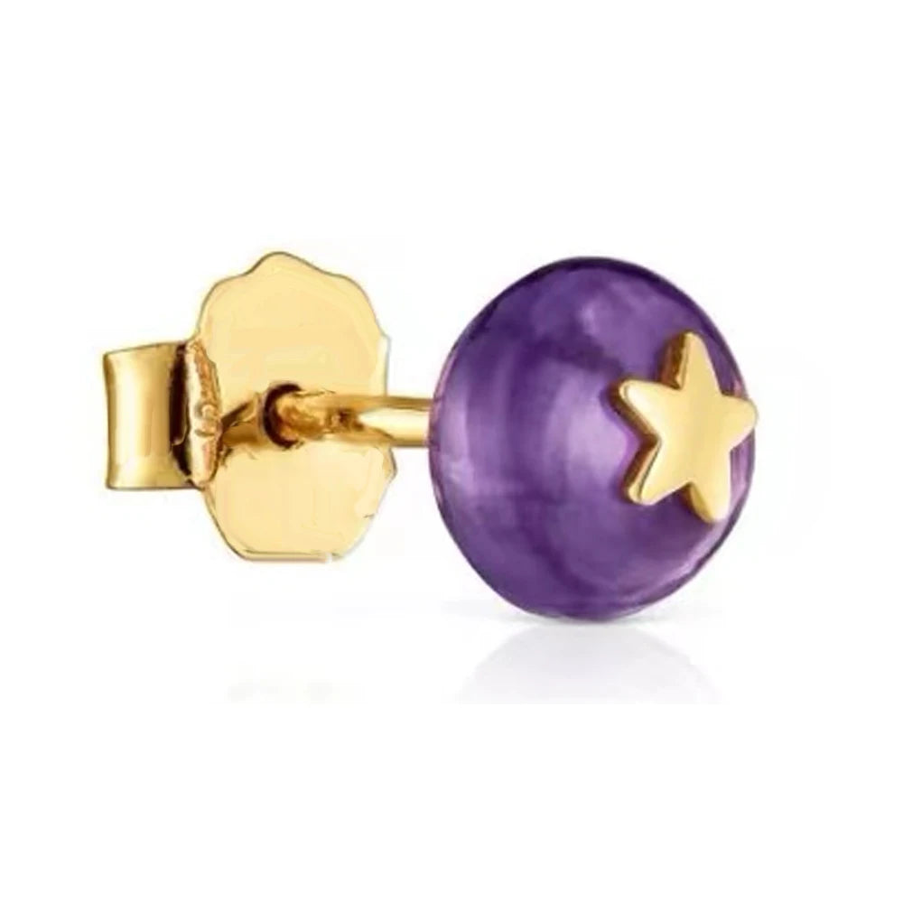 New Spanish original brand light luxury exquisite heart-shaped earrings with inlaid jewelry, birthday gift, cat accessories