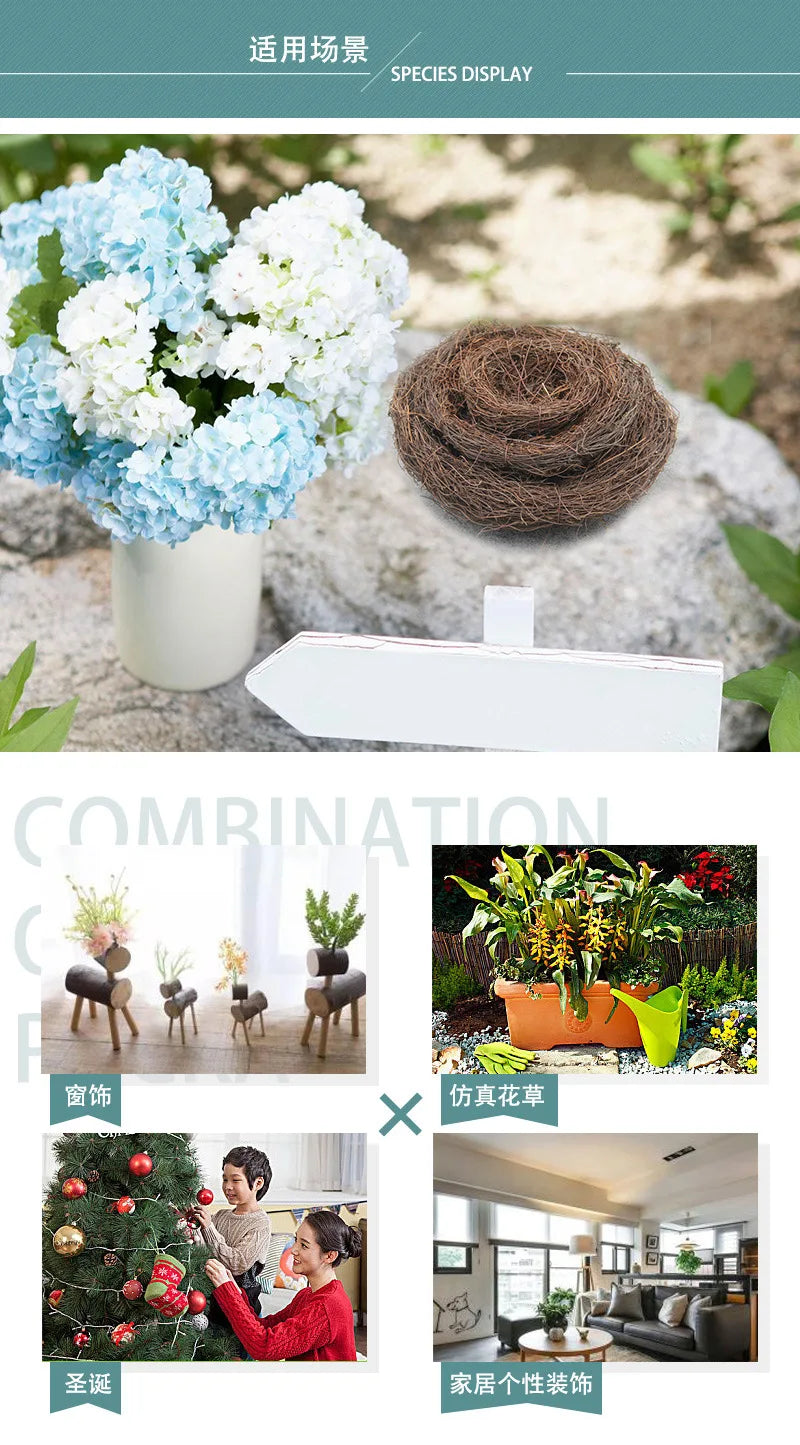 Round Rattan Bird Nest Easter Handmade DIY Craft Vine Simulation Bird Nest Egg Decor Props Home Garden Window bird house