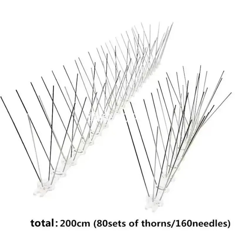 25cm Anti Pigeon Spikes Deterrent Anti-Bird Repellent Stainless Steel Bird Spikes Thorn on Balcony Eaves Sills Bird Proof Nails