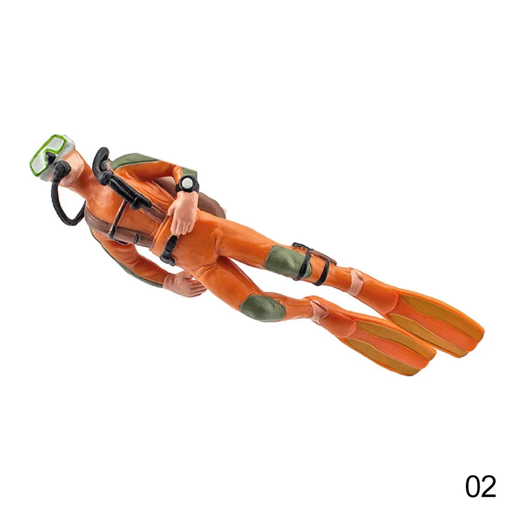 Cute Resin Frogman Aquarium Ornaments Interesting Floating Decoration Simulated Mini Diver Fish Tank Aquarium Accessories
