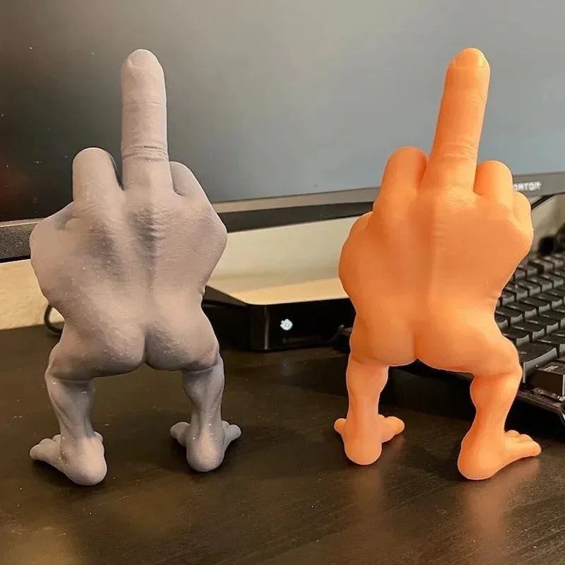 New Home Decor Middle Finger Figure with Legs Funny Desk Decoration Gift Living Room Decorations