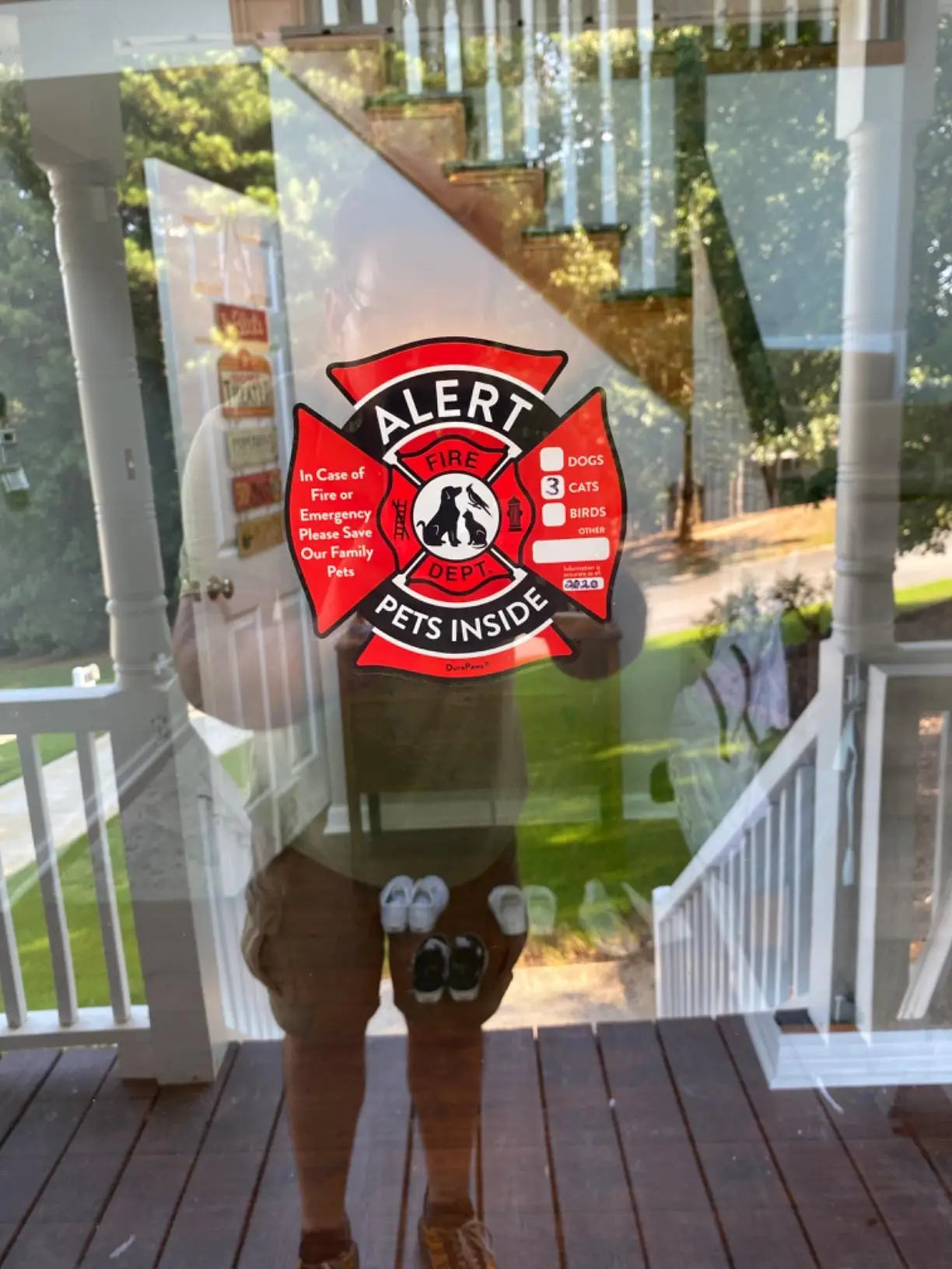 Pet Alert Stickers Static Cling Window Decals Emergency Pets Rescue Sign - NO Adhesive, Removable, UV Resistant