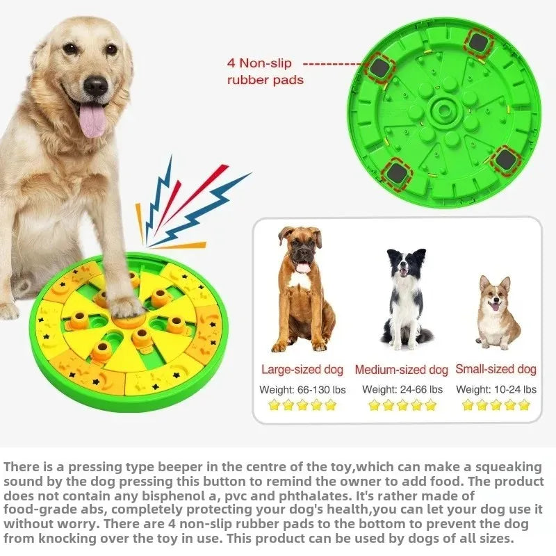 3in1 Interactive Dog Puzzle Toys - Fun Slow Feeder Brain Education Treat Puzzles with IQ Squeak Design - Educational Dog Toys